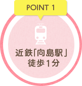 POINT1 近鉄「向島駅」徒歩1分